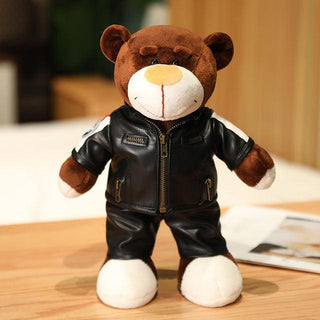 Cool Motorcycle Teddy Bear Black Jacket Plushie Depot