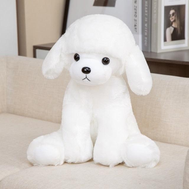 Cute Sitting Poodle Plush Toys white Stuffed Animals - Plushie Depot