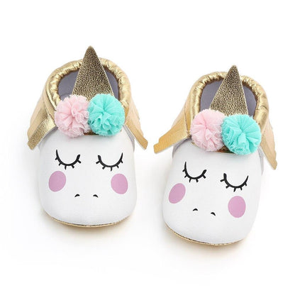 Toddler Baby Girl Rainbow Unicorn Plush Shoe Slippers, Great Gift for Ages 0-18M Slippers Plushie Depot