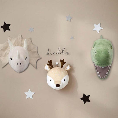 Room Decoration Dinosaurs & Animal Heads Wall Decor Stuffed Plush Toys Wall Decor Plushie Depot