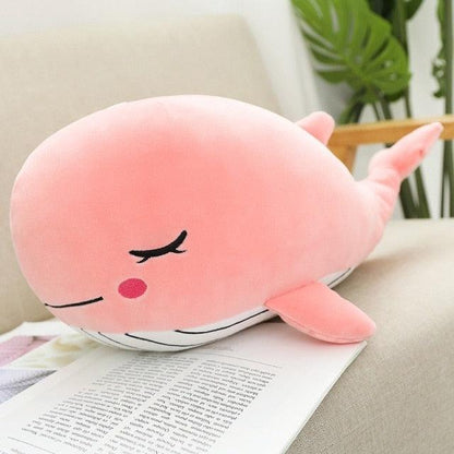 Soft Whale Stuffed Animal Pillow 14" Pink Stuffed Animals - Plushie Depot