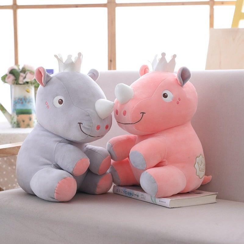 Adorable Rhino Plushies with Crowns Stuffed Animals Plushie Depot
