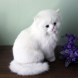 Realistic Cute Stuffed Plush White Persian Cats Toys Plushie Depot