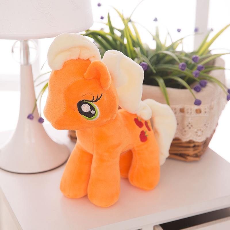 Cute rainbow pony plush doll Orange 30cm Plushie Depot