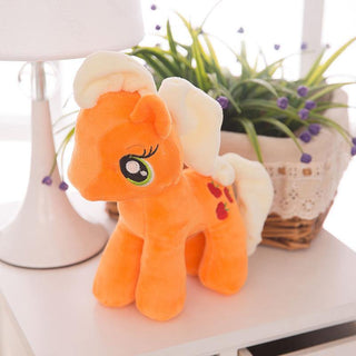 Cute rainbow pony plush doll Orange 30cm - Plushie Depot