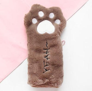 Cute Cat's Paw Plush Bag Brown Plushie Depot