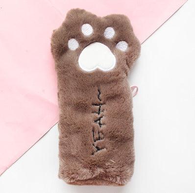 Cute Cat's Paw Plush Bag Brown Bags Plushie Depot