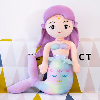 Colorful Mermaid Plush Toys Purple black eyes - Plushie Depot