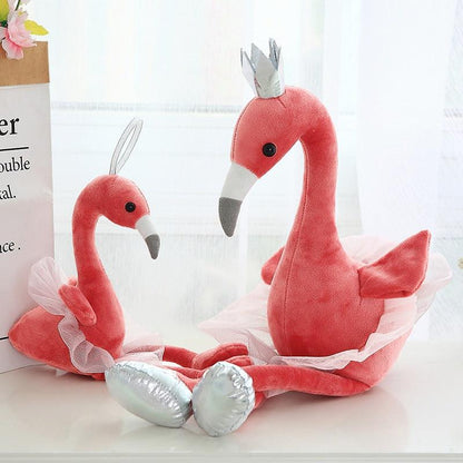 Princess Flamingo Plush Toy with Crown Plushie Depot