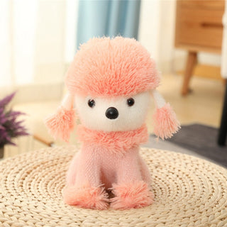 Cute Fuzzy Poodle Plushies 8" Pink Stuffed Animals - Plushie Depot