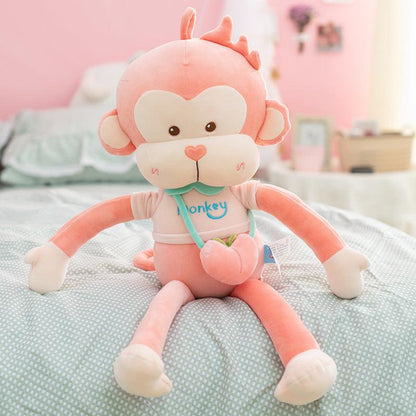 Fruit Butt Monkey Doll Backpack Plush Toy Pink 50cm Bags Plushie Depot