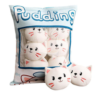 Pudding Cat, Dogs and Pigs Bag of Small Plush Toys Cat Plushie Depot