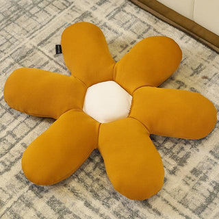 Cute Floor Flower Plush Pillow Brown Pillows - Plushie Depot