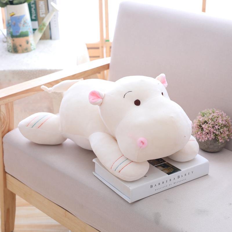 Cute Hippo plush toy White - Plushie Depot