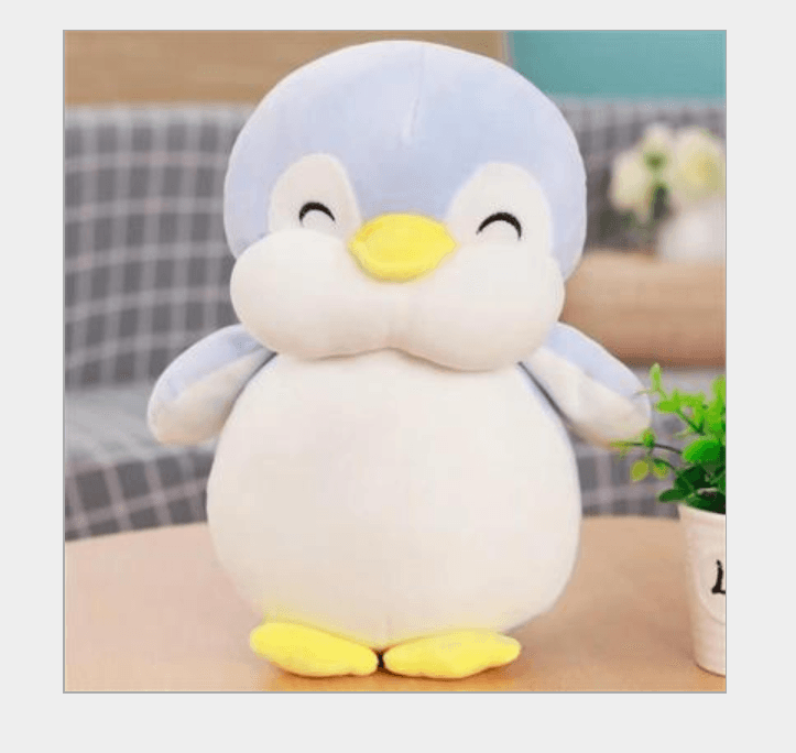Chubby Happy penguin Stuffed Plush Doll Light Blue Stuffed Animals - Plushie Depot