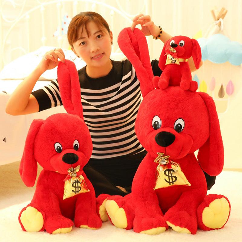 The Red Lucky Money Dog Plush Stuffed Toy Plushie Depot