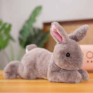 Realistic Furry Bunny Rabbit Plush Toy - Plushie Depot
