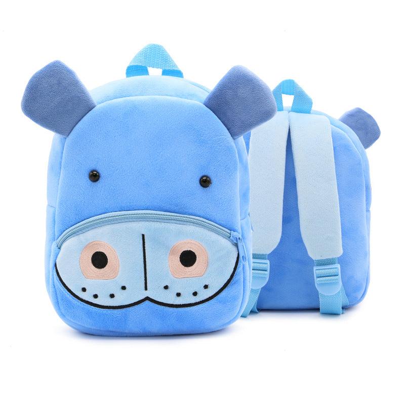 Cute Animal Plush Backpacks, Cartoon Book Bags for Children Hippo Bags Plushie Depot