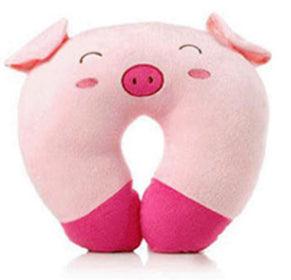 Cute Animal Neck Rest Pillows Pink Red 12" x 11" Plushie Depot
