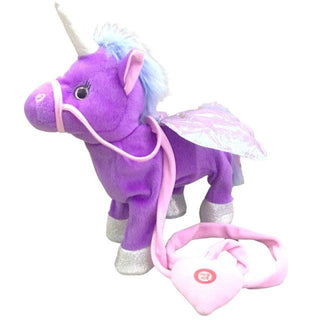 Walking Unicorn Plush Toy 35x30x 3" Purple Stuffed Toys - Plushie Depot