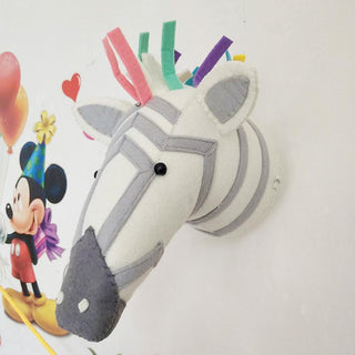 Stuffed Animal Trophy Head Wall Decoration (Elephant, Zebra, Bear, Tiger, Giraffee) Plushie Depot