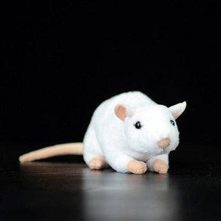 Mr.Mouse 6” long white China Stuffed Animals - Plushie Depot