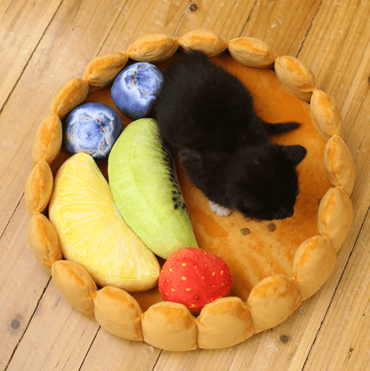 Funny Fruit Tart Cat Pet Dog Bed, Kennel Pet Beds Plushie Depot