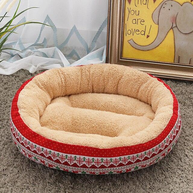 Flamingo Pattern Fluffy Round Plush Dog Beds for Small Dogs Style 4 Pet Beds Plushie Depot
