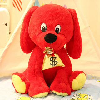 The Red Lucky Money Dog Plush Stuffed Toy Red - Plushie Depot