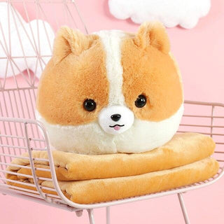 Cute Corgi Kawaii Plush Toy Cushion with Blanket, Great for Gifts Light Brown Plushie Depot