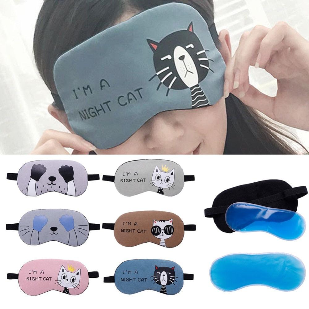 Cute Cat Cartoon Travel Sleep Mask Sleep Masks Plushie Depot