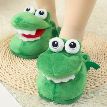 Crocodile Cotton Slippers Mouth Will Move Plush Cute Slippers - Plushie Depot