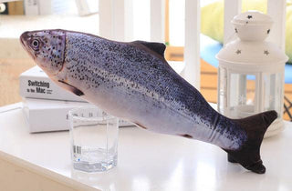 Pet Soft Plush 3D Fish Shape Cat Toy Interactive Gifts Blue Plushie Depot