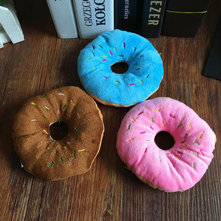 Cute Donut Plush Dog Toy Plushie Depot