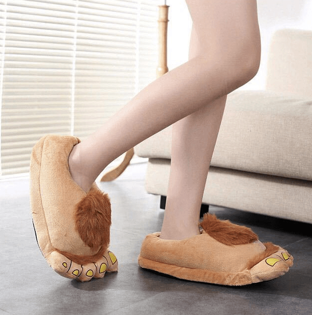 Trendy funny retro savage plush slippers Slippers - Plushie Depot