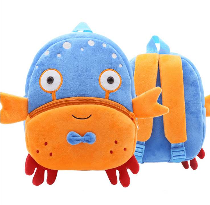 Cute Animal Plush Backpacks, Cartoon Book Bags for Children Crab Bags Plushie Depot