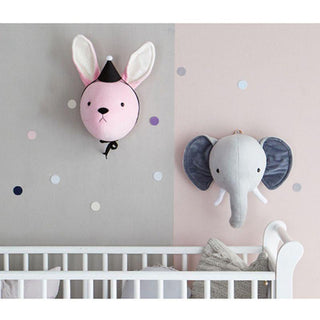 Cute Elephant Rabbit Deer Plush Stuffed Dolls Wall Mount Animal Head for Kids Plushie Depot