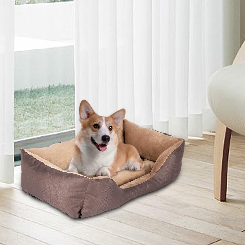 28" Large Size Pet Bed Dog Mat Cotton Brown Brown Pet Beds Plushie Depot