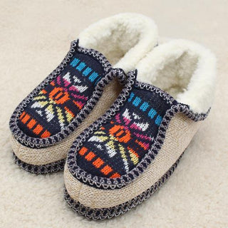 Plush Aztec Inspired Knitted Slippers 36 37 Plushie Depot