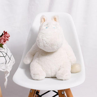 Cute White Sitting Hippo Plushie - Plushie Depot