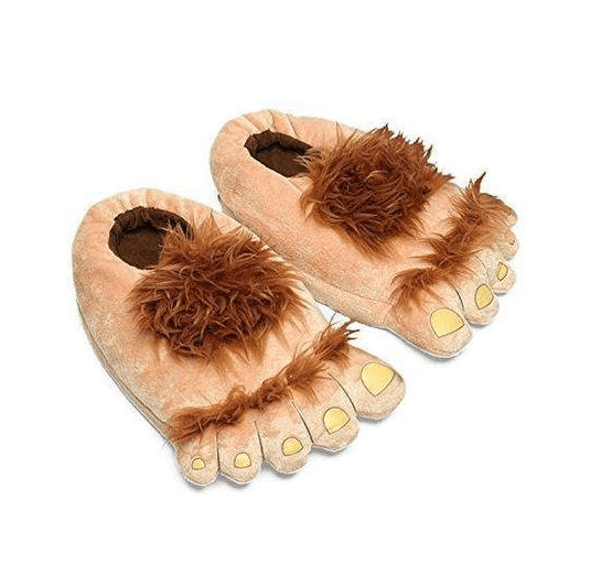 Trendy funny retro savage plush slippers Brown One size Slippers - Plushie Depot
