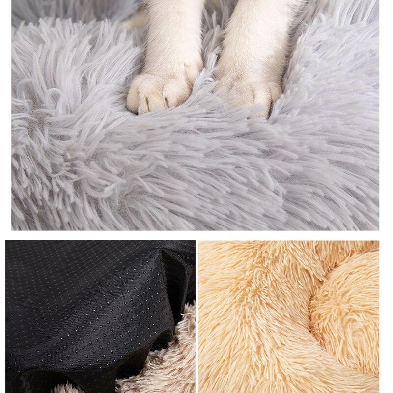 Round Plush Pet Dog Bed, Waterproof Bottom and Super Soft Pet Beds - Plushie Depot