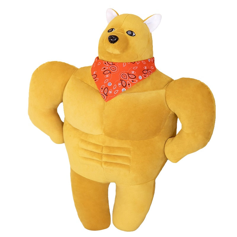 Funny Muscle Kangaroo Plushie yellow Stuffed Animals Plushie Depot