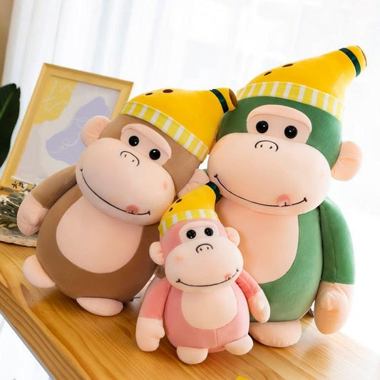 Banana Hat Monkey Stuffed Animals - Plushie Depot