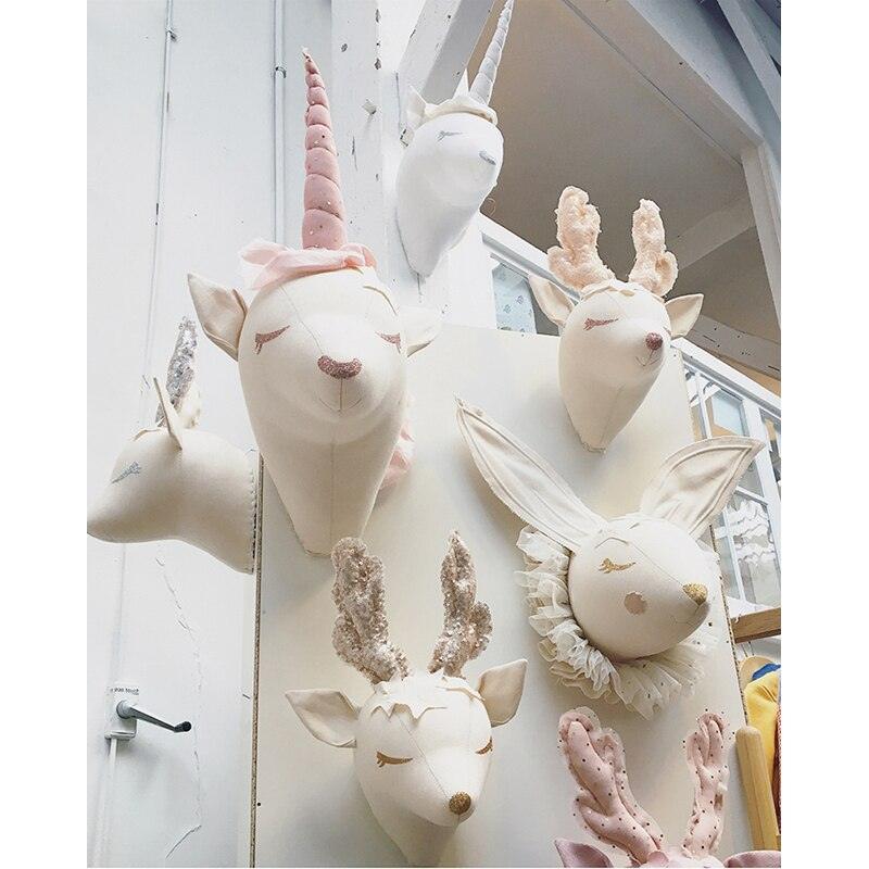 Nordic Plush Head 3D Stuffed Animal Heads Wall Decor Plushie Depot