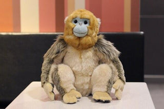 Realistic Sitting Golden Monkey Stuffed Animal 12" Golden Monkey Plushie Depot