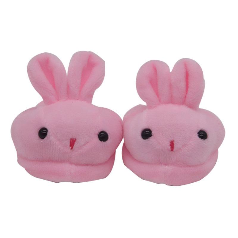 Creative Cute Children's Doll Plush Bunny Slippers Pink Slippers Plushie Depot