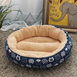 Flamingo Pattern Fluffy Round Plush Dog Beds for Small Dogs Style 8 Plushie Depot