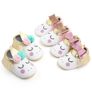 Toddler Baby Girl Rainbow Unicorn Plush Shoe Slippers, Great Gift for Ages 0-18M Plushie Depot
