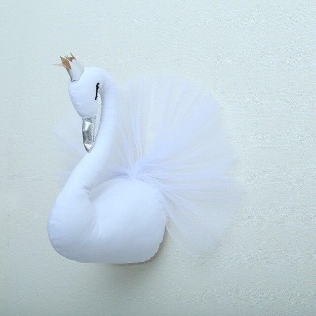 Beautiful Swan Stuffed Animals Plush Dolls Wall Hanging Decor for Baby Nursery White Wall Decor Plushie Depot
